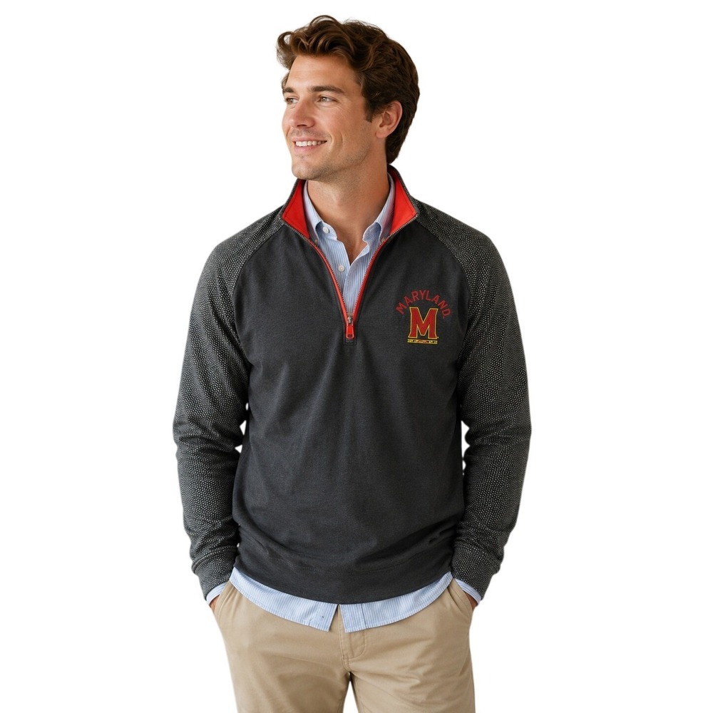 University of Maryland Terrapins 1/4 Zip Sweater L Under Armour‎ Pullover Terps